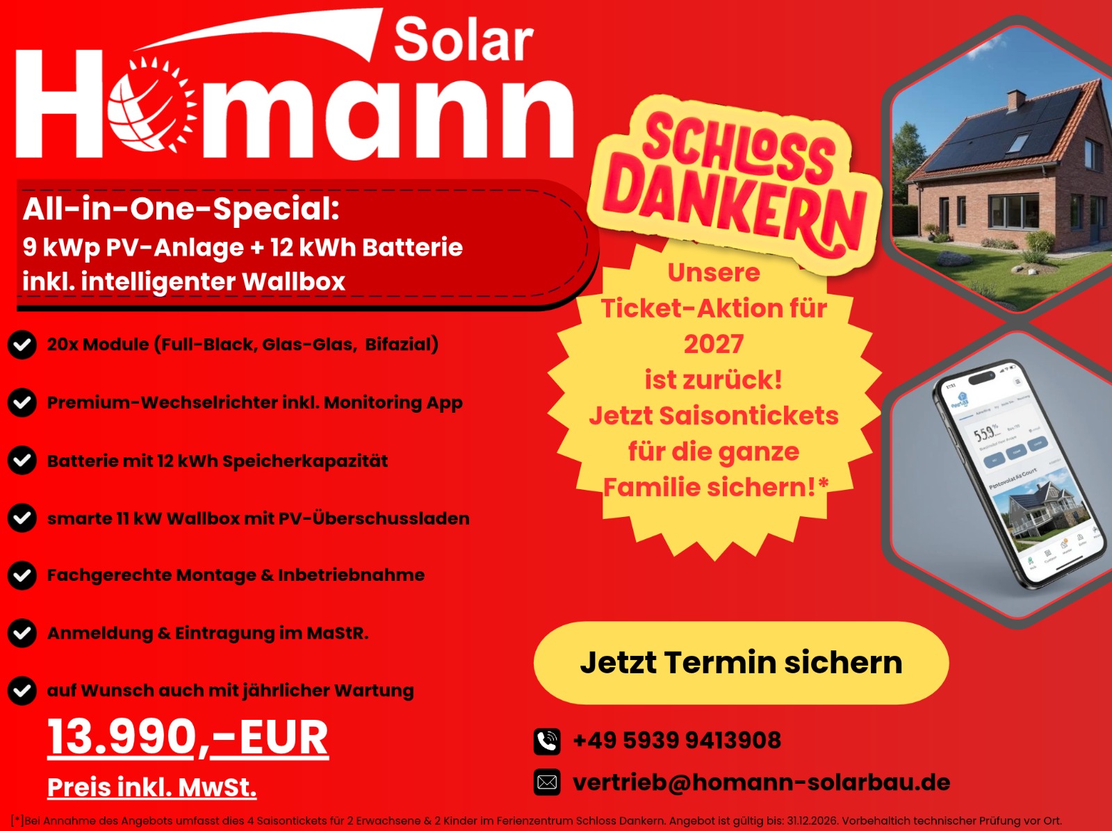 Flyer All-in-One-Special mit Ticket-Aktion Schloss Dankern